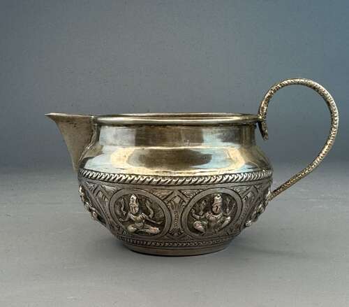 Antique Indian Silver Cream Jug with Snake Handle
