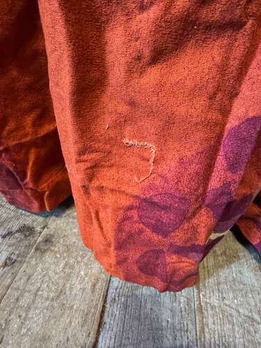Pair of 1960s Red & White Barkcloth Curtains