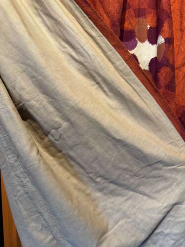 Pair of Red & White Barkcloth Curtains