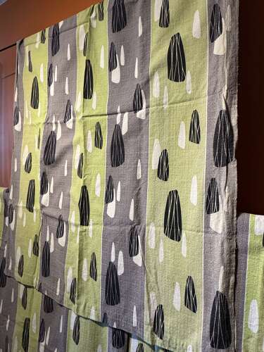 Three Sections of 1950s Barkcloth Fabric