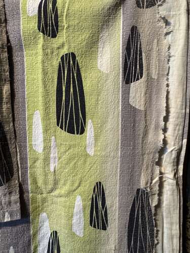 Three Sections of 1950s Barkcloth Fabric