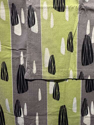 Three Sections of 1950s Barkcloth Fabric
