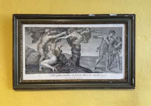 Antonio Capellan after Michelangelo Adam & Eve Tasting the Forbidden Fruit Engraving 1772