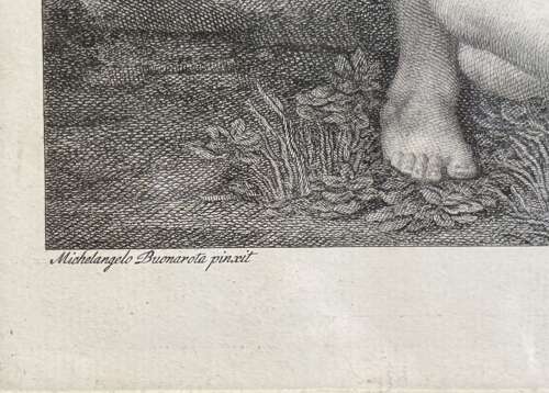 Antonio Capellan after Michelangelo Adam & Eve Tasting the Forbidden Fruit Engraving 1772