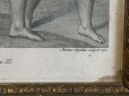 Antonio Capellan after Michelangelo Adam & Eve Tasting the Forbidden Fruit Engraving 1772