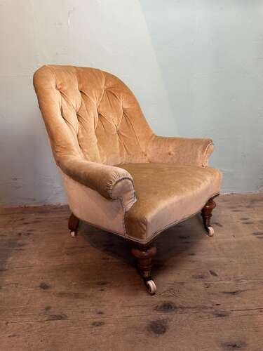 Victorian Button Back Armchair for Recovering