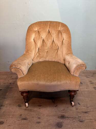 Victorian Button Back Armchair for Recovering