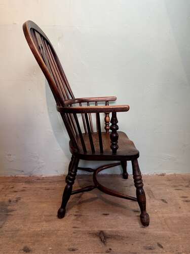 19th Century Ash & Elm Hoop Back Windsor Elbow Chair