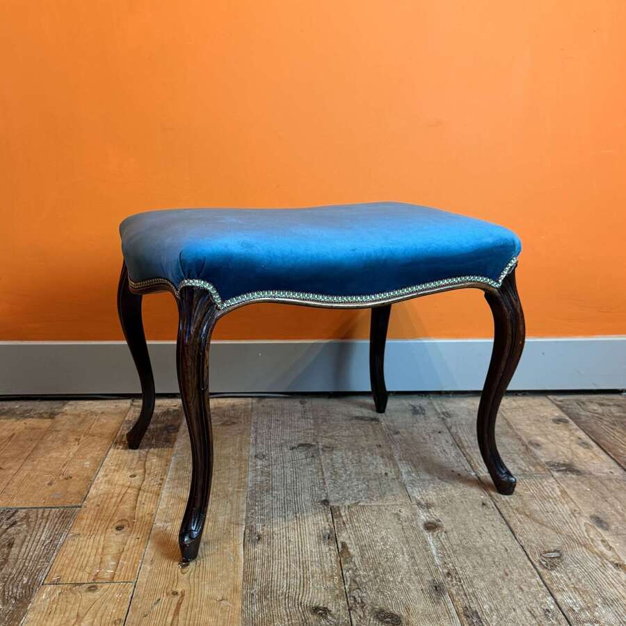 19th Century French Walnut Stool in Louis XV Style