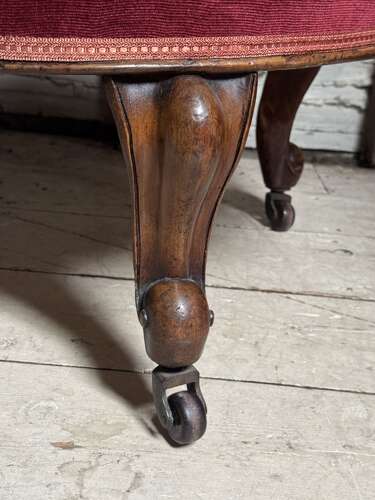 Victorian Iron Framed Button Back Armchair