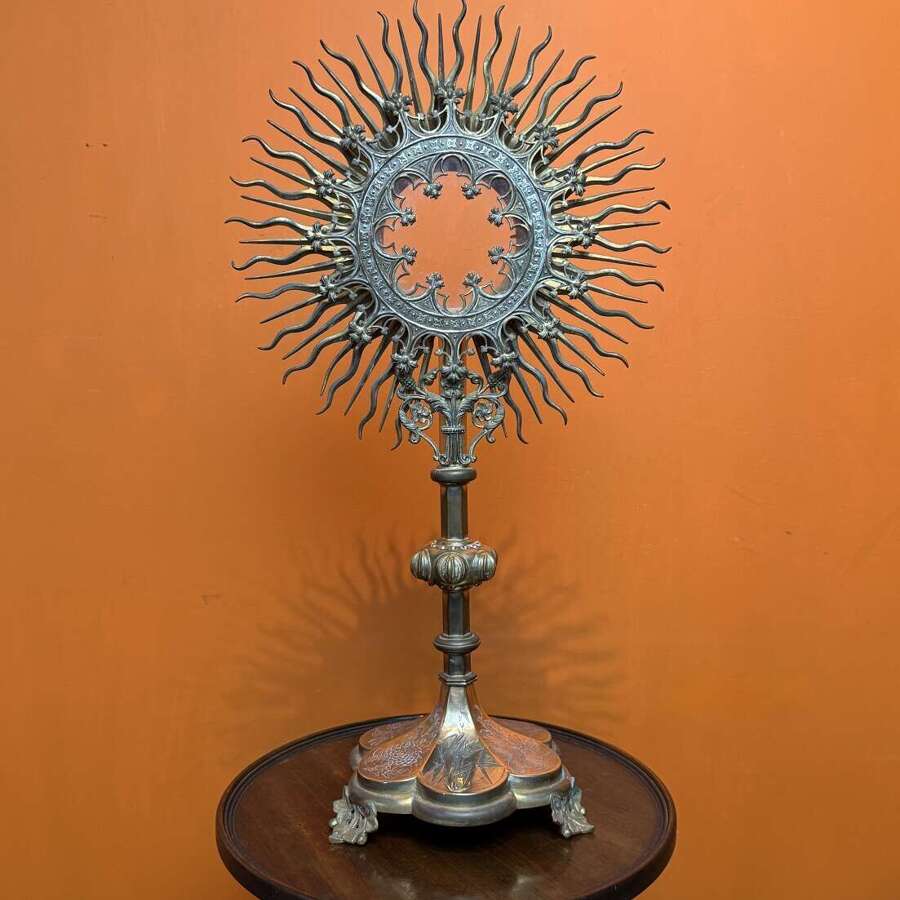 19th Century Gilt Metal Monstrance / Osensorium