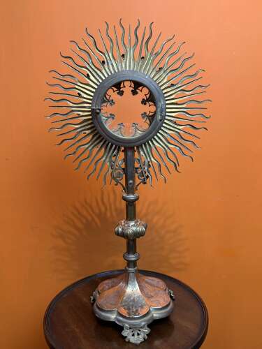 19th Century Gilt Metal Monstrance / Osensorium