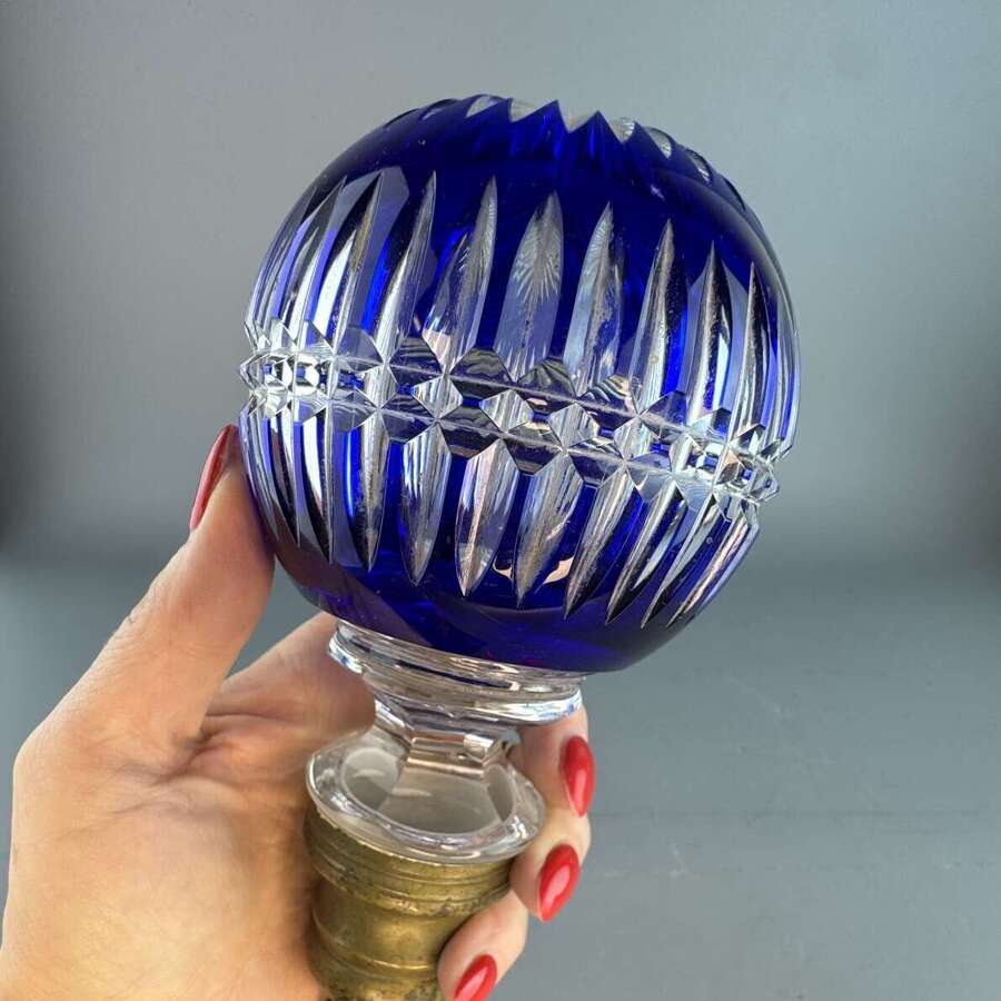 Antique French Cut Glass Boule d'Escalier