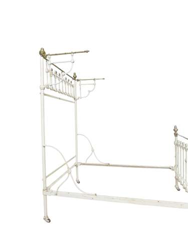 Victorian Iron and Brass Half Tester Double Bed