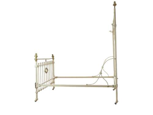 Victorian Iron and Brass Half Tester Double Bed