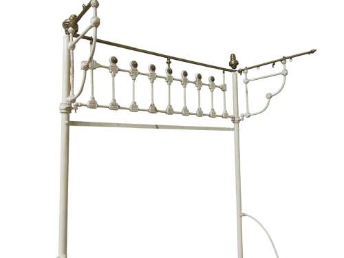 Victorian Iron and Brass Half Tester Double Bed