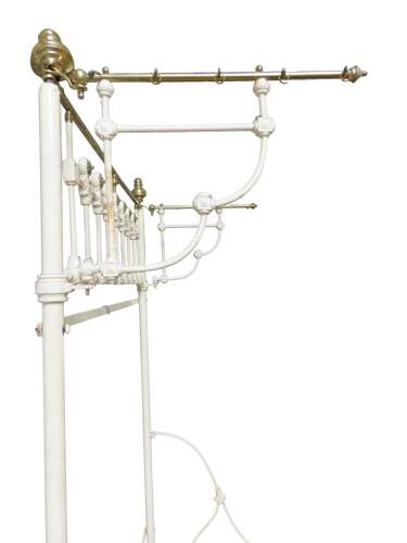 Victorian Iron and Brass Half Tester Double Bed