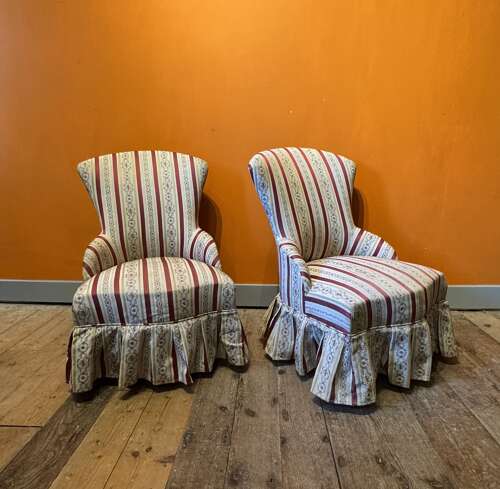 Pair of Vintage French Boudoir Chairs