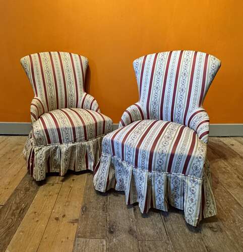 Pair of Vintage French Boudoir Chairs
