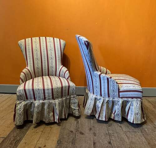 Pair of Vintage French Boudoir Chairs
