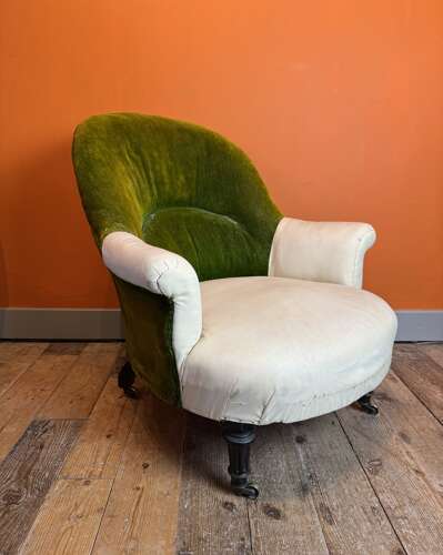 Antique French Napoleon III Crapeaud Armchair
