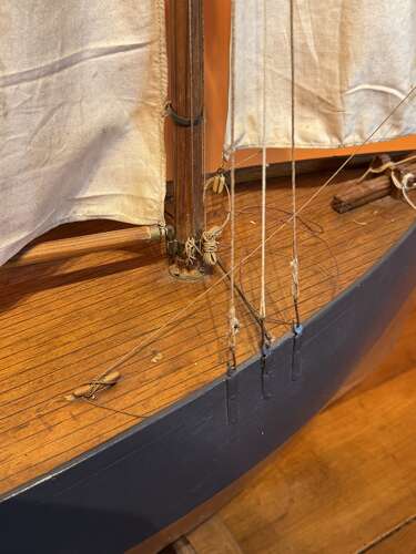 Large Scale Antique Fully Rigged Pond Yacht
