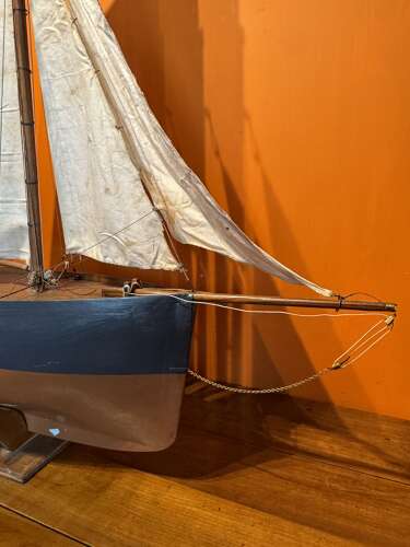 Large Scale Antique Fully Rigged Pond Yacht