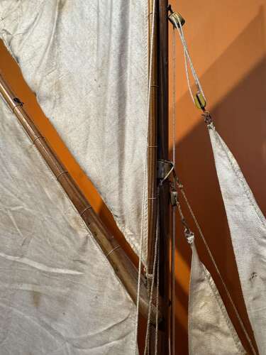 Large Scale Antique Fully Rigged Pond Yacht