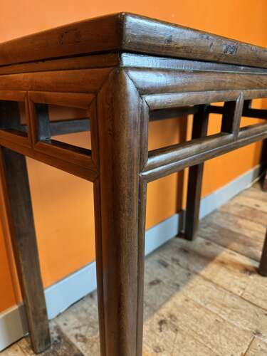 Chinese 18th Century Hardwood Corner Leg Table