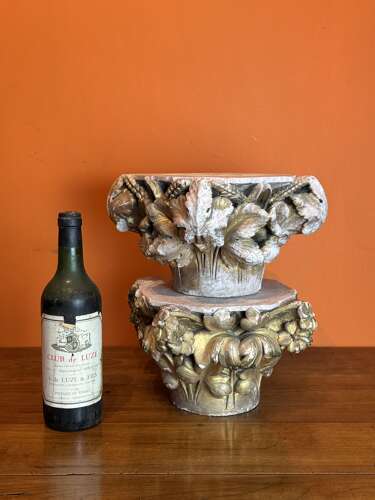Pair of 19th Century Carved Stone Architectural Capitals