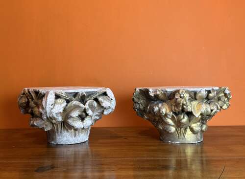 Pair of 19th Century Carved Stone Architectural Capitals