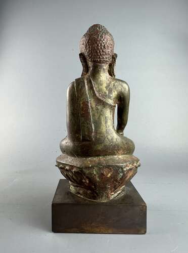 Burmese or Thai Bronze Buddha in Bhumisparsha Mudra, circa 1800