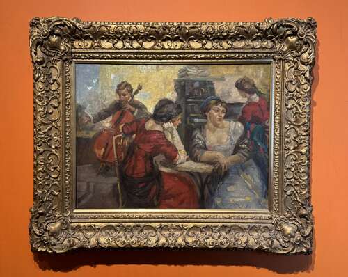 Manner of Ulisee Caputo, Oil on Canvas of a Belle Epoque Cafe Scene