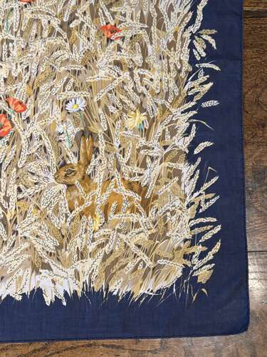 Vintage Hermes 'Les Bles' Cotton Scarf Designed By Hugo Grygkar