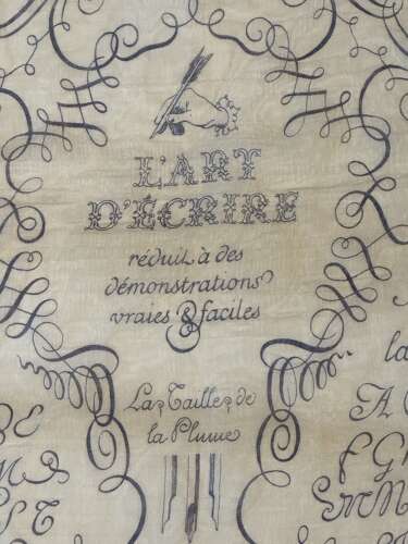 Vintage Hermes 'L'art D'ecrire' Silk Chiffon Scarf Designed By Maurice Tranchant