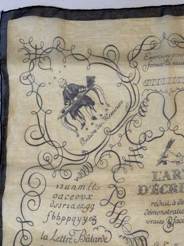 Vintage Hermes 'L'art D'ecrire' Silk Chiffon Scarf Designed By Maurice Tranchant