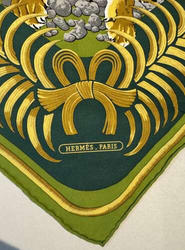 Hermes 'Tigre Royal' Triangular Silk Scarf Designed By Christian Vauzelles