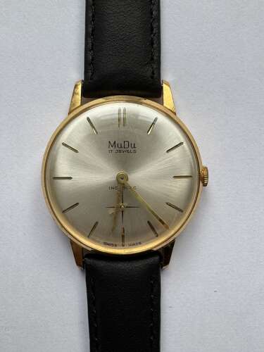 Vintage 1960s MuDu Gentleman's Wristwatch, New Unused Old Shop Stock
