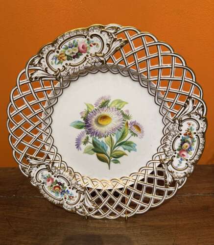 Pair of Minton Newcastle Shape Basketweave Plates