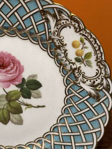 Minton Porcelain Newcastle Shape Basketweave Plate