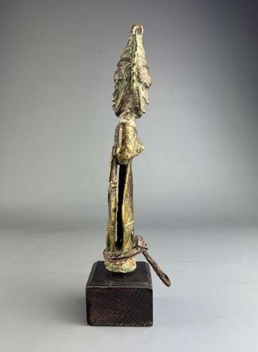 West African Yoruba Ogboni Edan bronze Janus figure, 19th Century