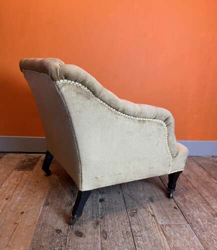 Antique Square Button Back Occasional Chair