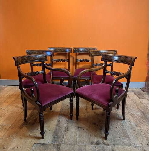 Set of Six Regency Mahogany Dining Chairs