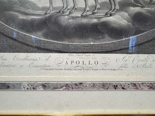 Set of Three 18th Century Classical Engravings of Apollo, Diana & Saturn