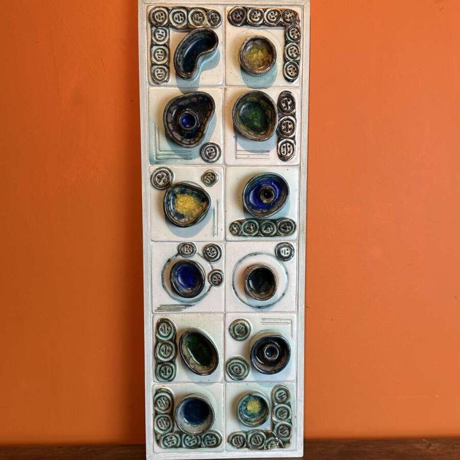 1970's Abstract Ceramic Tile Panel by Edna Byrne