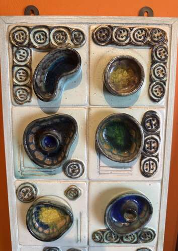 1970's Abstract Ceramic Tile Panel by Edna Byrne