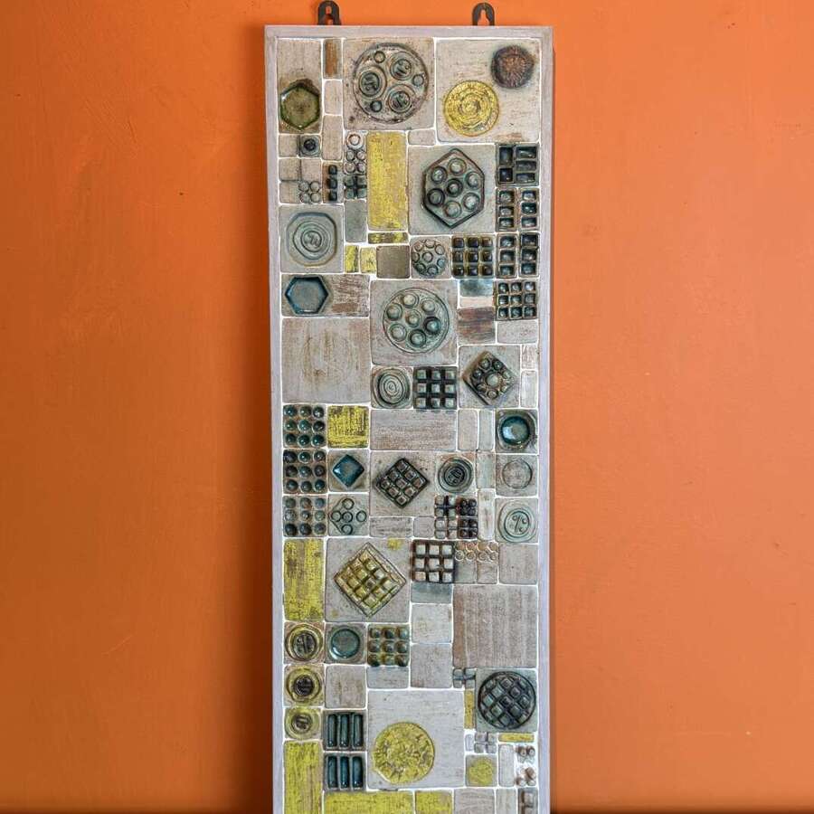 1970's Abstract Ceramic Tile Panel by Edna Byrne