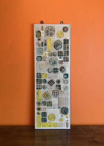 1970's Abstract Ceramic Tile Panel by Edna Byrne