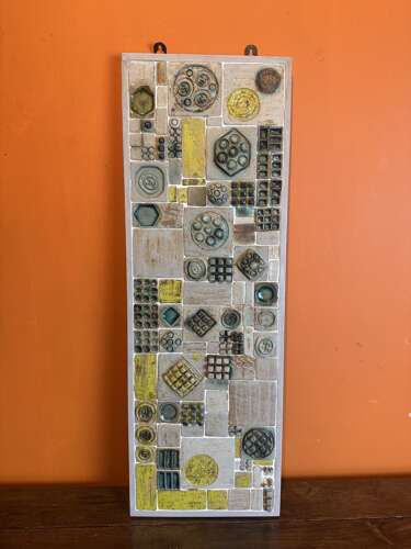 1970's Abstract Ceramic Tile Panel by Edna Byrne