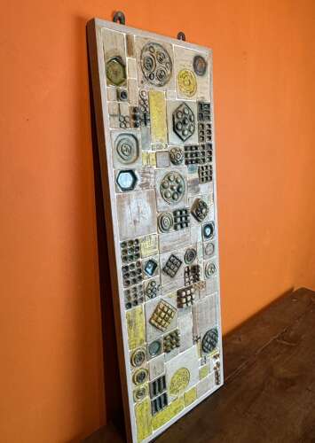 1970's Abstract Ceramic Tile Panel by Edna Byrne